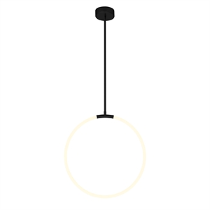CWI Lighting Hoops 1 Light Contemporary Metal LED Chandelier in Black
