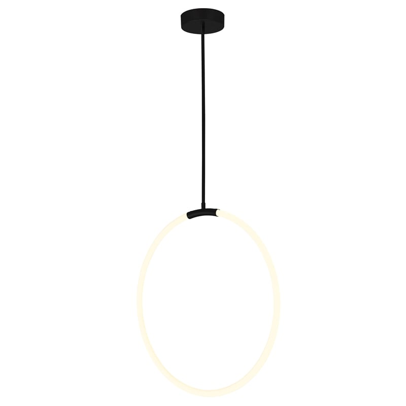 CWI Lighting Hoops 1 Light Contemporary Metal LED Chandelier in Black
