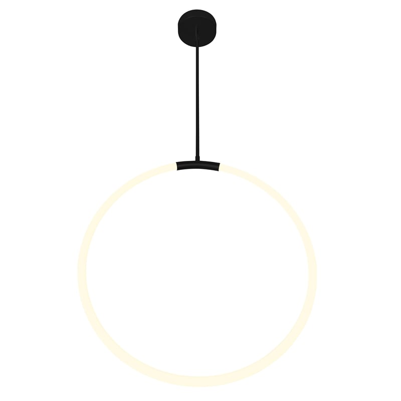 CWI Lighting Hoops 1 Light Contemporary Metal LED Chandelier in Black