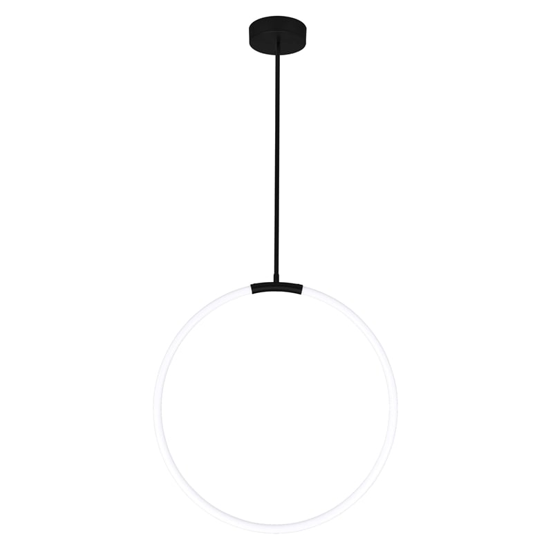 CWI Lighting Hoops 1 Light Contemporary Metal LED Chandelier in Black