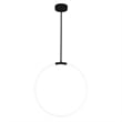 CWI Lighting Hoops 1 Light Contemporary Metal LED Chandelier in Black