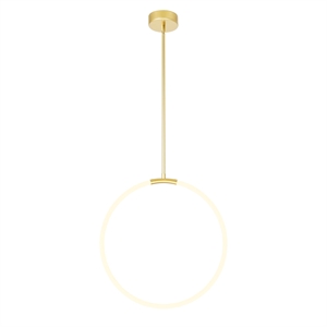 CWI Lighting Hoops 1 Light Contemporary Metal LED Chandelier in Satin Gold