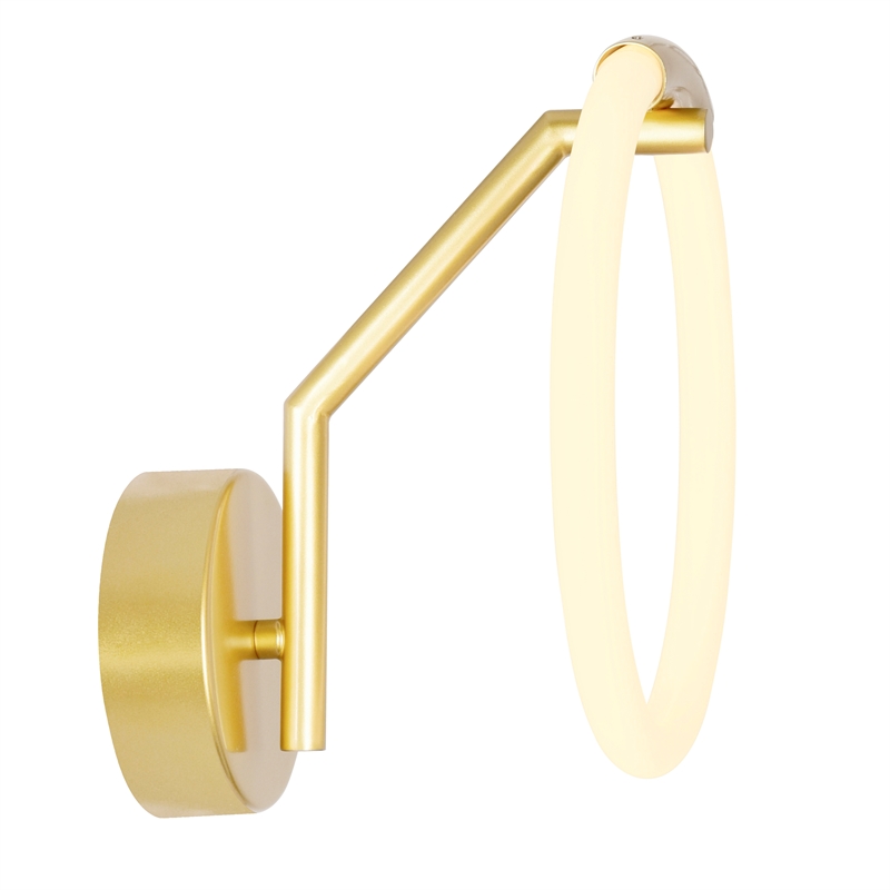 CWI Lighting Hoops 1 Light Contemporary Metal LED Wall Sconce in Satin Gold