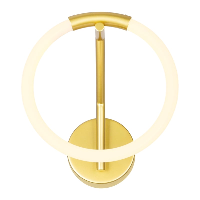 CWI Lighting Hoops 1 Light Contemporary Metal LED Wall Sconce in Satin Gold