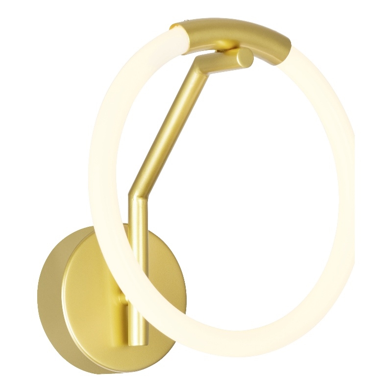 CWI Lighting Hoops 1 Light Contemporary Metal LED Wall Sconce in Satin Gold