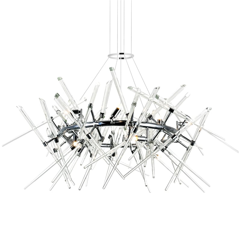 CWI Lighting Icicle 12 Light Contemporary Metal Chandelier in Chrome