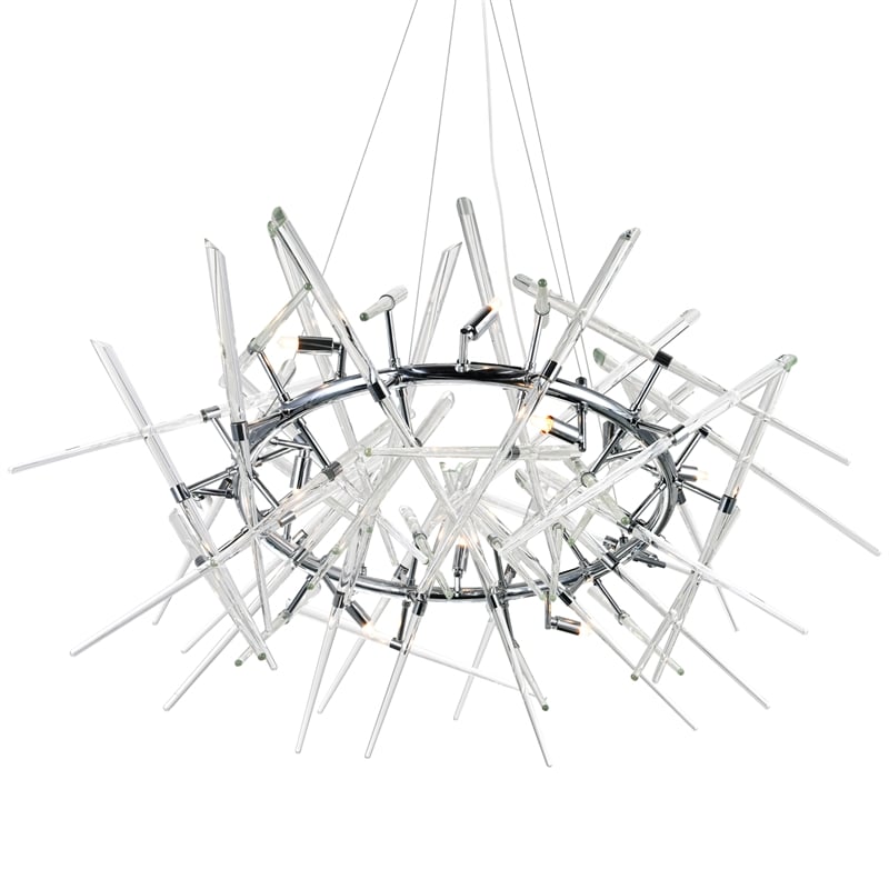 CWI Lighting Icicle 12 Light Contemporary Metal Chandelier in Chrome