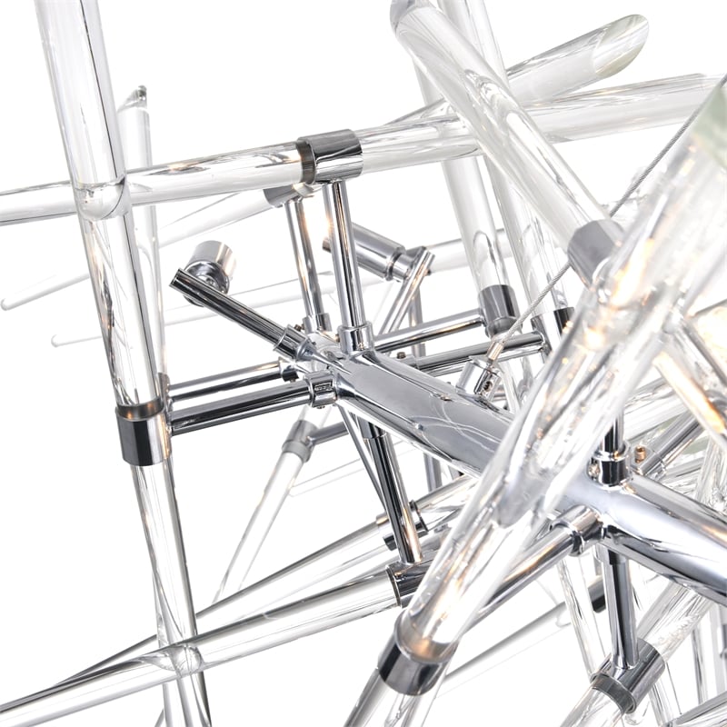 CWI Lighting Icicle 12 Light Contemporary Metal Chandelier in Chrome