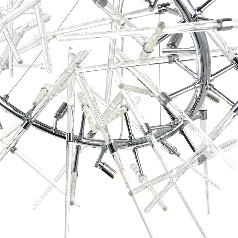 CWI Lighting Icicle 12 Light Contemporary Metal Chandelier in Chrome