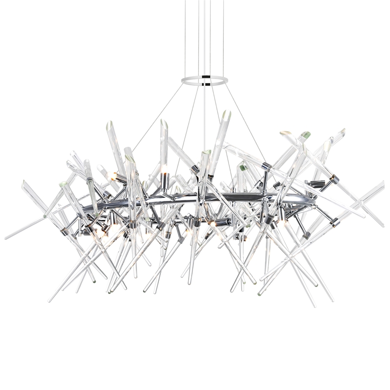 CWI Lighting Icicle 12 Light Contemporary Metal Chandelier in Chrome
