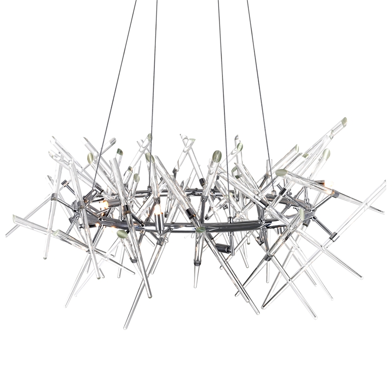 CWI Lighting Icicle 12 Light Contemporary Metal Chandelier in Chrome