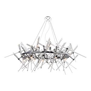 cwi lighting icicle 12-light contemporary metal chandelier in chrome