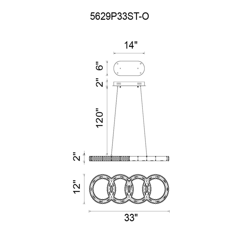 CWI Lighting MilanTransitional Metal LED Chandelier in Chrome