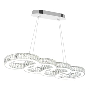 CWI Lighting MilanTransitional Metal LED Chandelier in Chrome