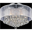 CWI Lighting Radiant 9 Light Drum Shade Contemporary Metal Flush Mount in Chrome
