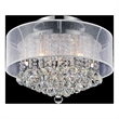 CWI Lighting Radiant 9 Light Drum Shade Contemporary Metal Flush Mount in Chrome