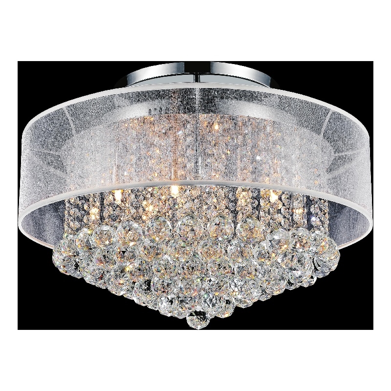 CWI Lighting Radiant 12 Light Drum Shade Metal Flush Mount in Chrome
