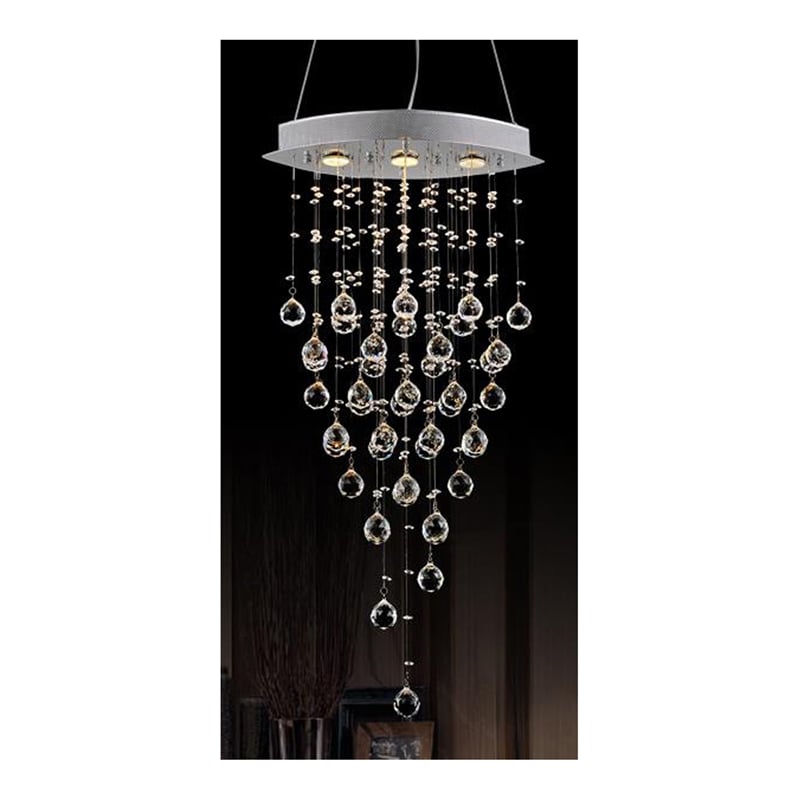 CWI Lighting Robin 3 Light Down Transitional Metal Chandelier in Chrome