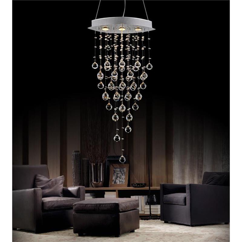 CWI Lighting Robin 3 Light Down Transitional Metal Chandelier in Chrome