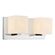 CWI Lighting 2 Light Contemporary Metal Vanity Light in Satin Nickel