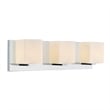 CWI Lighting 3 Light Contemporary Metal Vanity Light in Satin Nickel