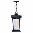 CWI Lighting Leawood 1 Light Farmhouse Metal Outdoor Hanging Light in Black