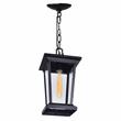 CWI Lighting Leawood 1 Light Farmhouse Metal Outdoor Hanging Light in Black