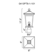 CWI Lighting Leawood 1 Light Farmhouse Metal Outdoor Lantern Head in Black