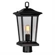 CWI Lighting Leawood 1 Light Farmhouse Metal Outdoor Lantern Head in Black