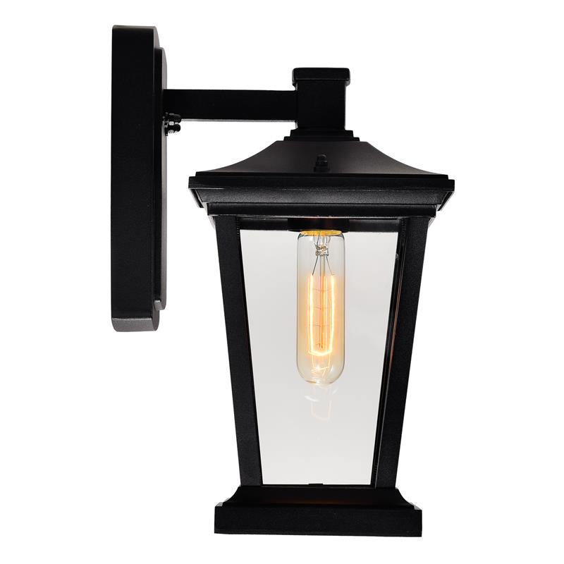 CWI Lighting Leawood 1 Light Farmhouse Metal Outdoor Wall Light in Black