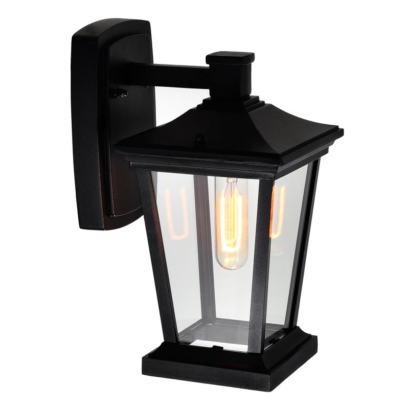 CWI Lighting Leawood 1 Light Farmhouse Metal Outdoor Wall Light in Black