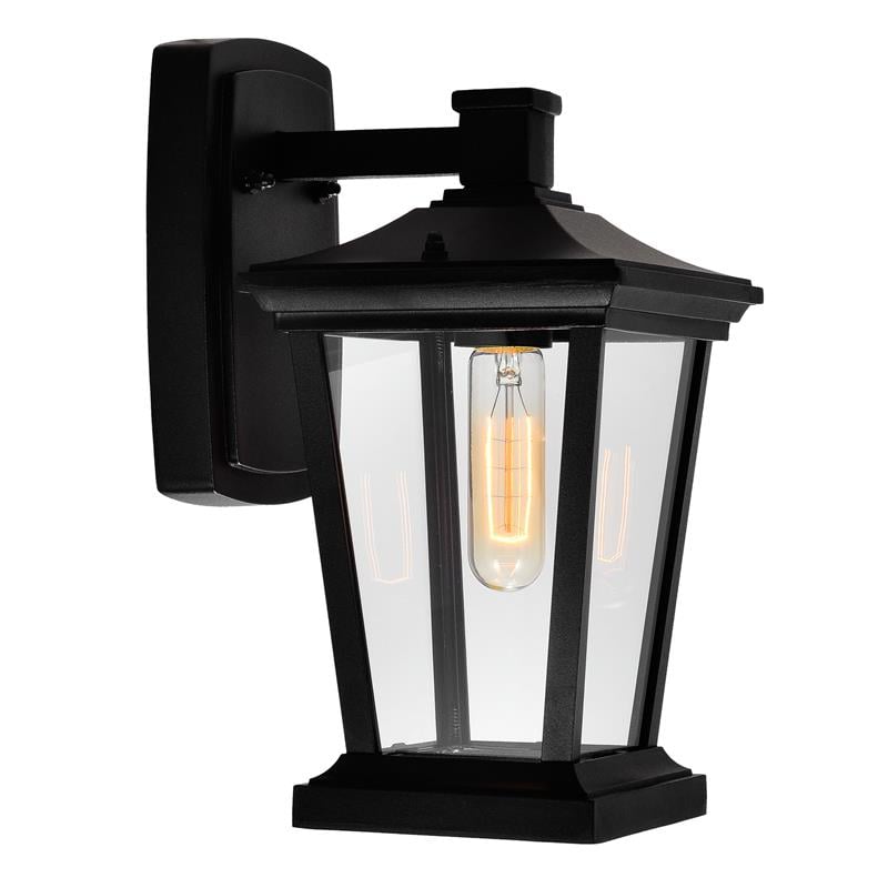 CWI Lighting Leawood 1 Light Farmhouse Metal Outdoor Wall Light in Black