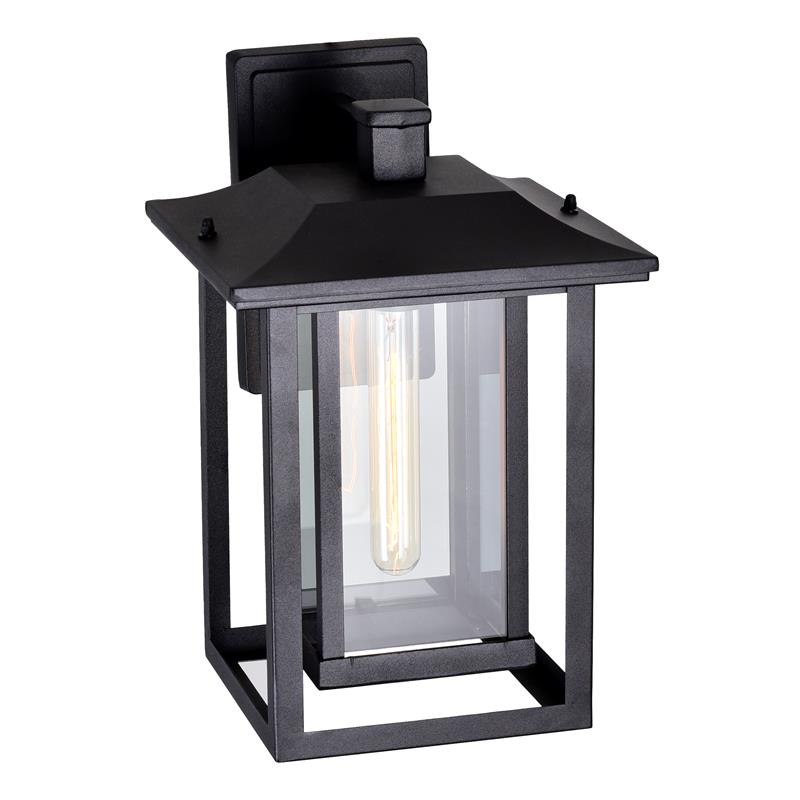 CWI Lighting Winfield 1 Light Farmhouse Metal Outdoor Wall Light in Black