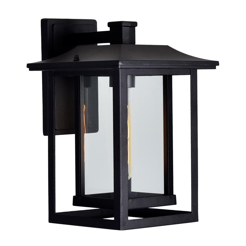 CWI Lighting Winfield 1 Light Farmhouse Metal Outdoor Wall Light in Black