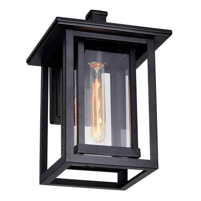 CWI Lighting Winfield 1 Light Farmhouse Metal Outdoor Wall Light in Black