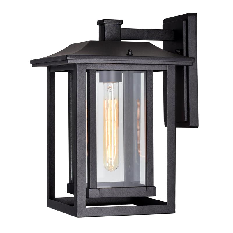 CWI Lighting Winfield 1 Light Farmhouse Metal Outdoor Wall Light in Black