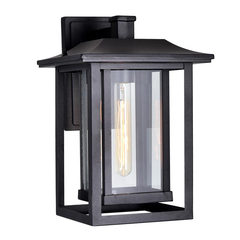 CWI Lighting Winfield 1 Light Farmhouse Metal Outdoor Wall Light in Black