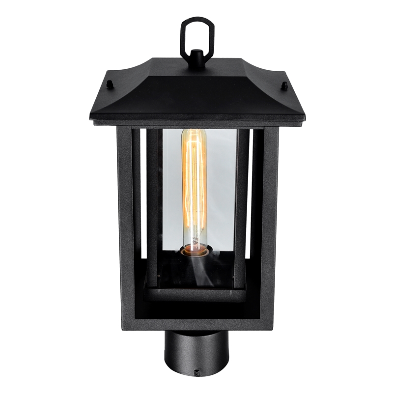 CWI Lighting Winfield 1 Light Farmhouse Metal Outdoor Lantern Head in Black