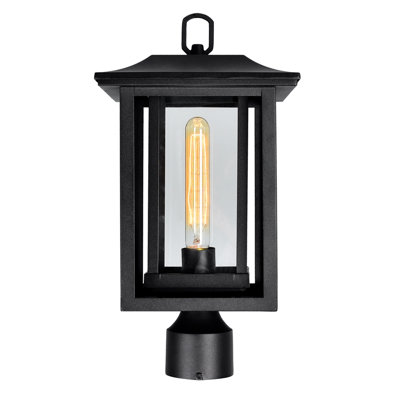 CWI Lighting Winfield 1 Light Farmhouse Metal Outdoor Lantern Head in Black