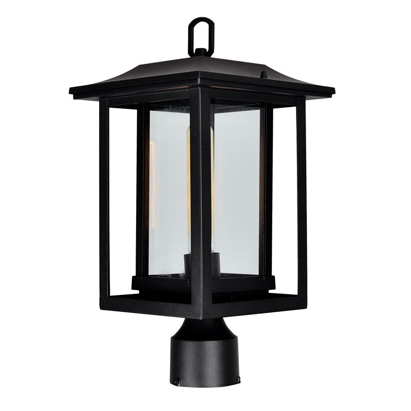 CWI Lighting Winfield 1 Light Farmhouse Metal Outdoor Lantern Head in Black