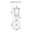 CWI Lighting Winfield 1 Light Farmhouse Metal Outdoor Lantern Head in Black