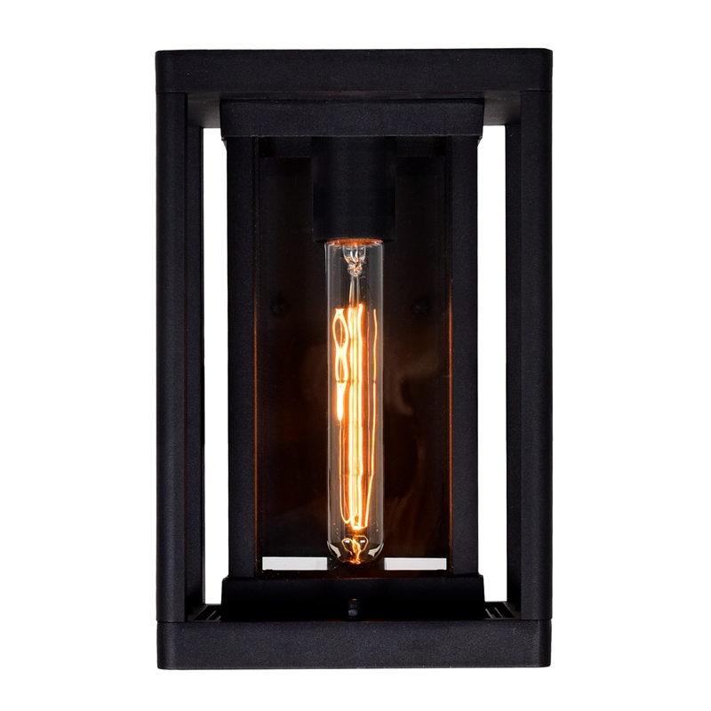 CWI Lighting Mulvane 1 Light Farmhouse Metal Outdoor Wall Light in Black