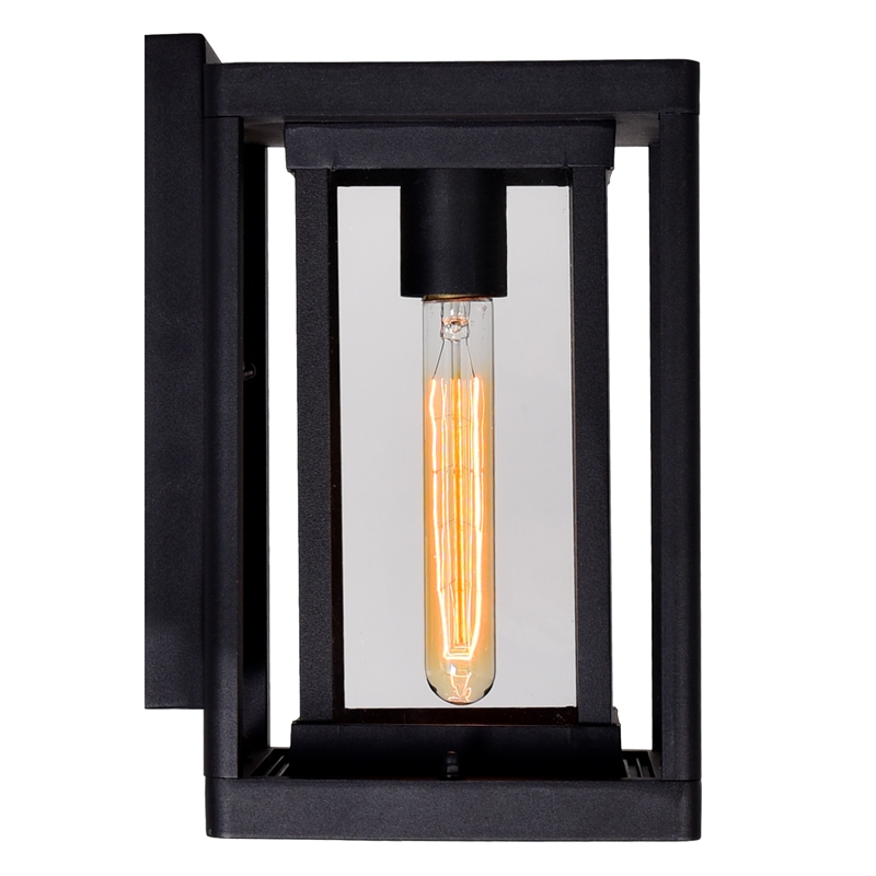 CWI Lighting Mulvane 1 Light Farmhouse Metal Outdoor Wall Light in Black