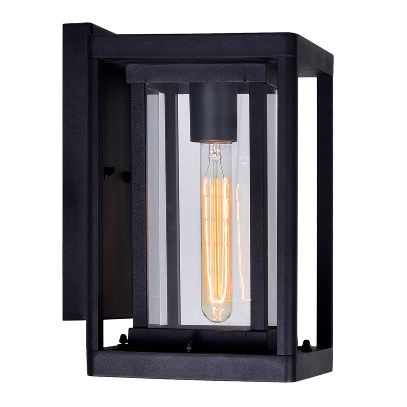 CWI Lighting Mulvane 1 Light Farmhouse Metal Outdoor Wall Light in Black