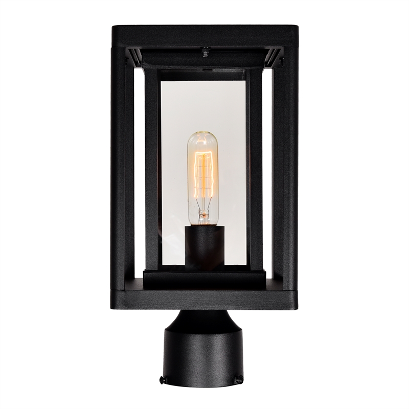 CWI Lighting Mulvane 1 Light Farmhouse Metal Outdoor Lantern Head in Black