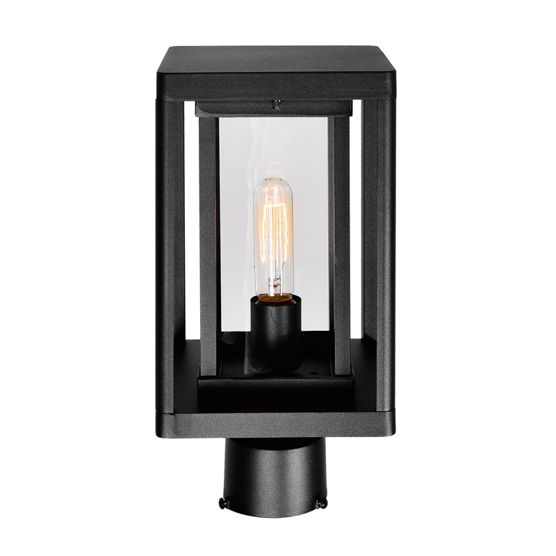 CWI Lighting Mulvane 1 Light Farmhouse Metal Outdoor Lantern Head in Black