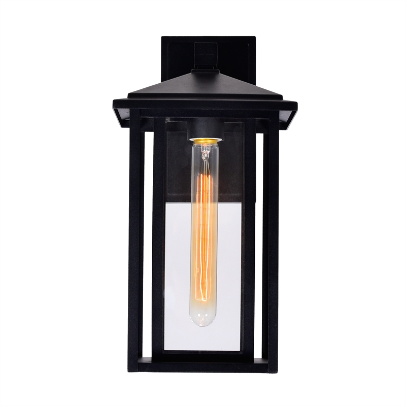CWI Lighting Crawford 1 Light Metal Outdoor Wall Light in Black