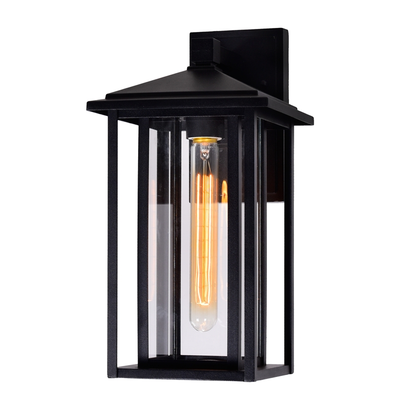 CWI Lighting Crawford 1 Light Metal Outdoor Wall Light in Black