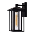 CWI Lighting Crawford 1 Light Metal Outdoor Wall Light in Black
