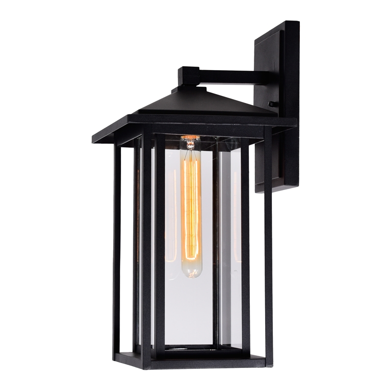CWI Lighting Crawford 18.1 Light Farmhouse Metal Outdoor Wall Light in Black